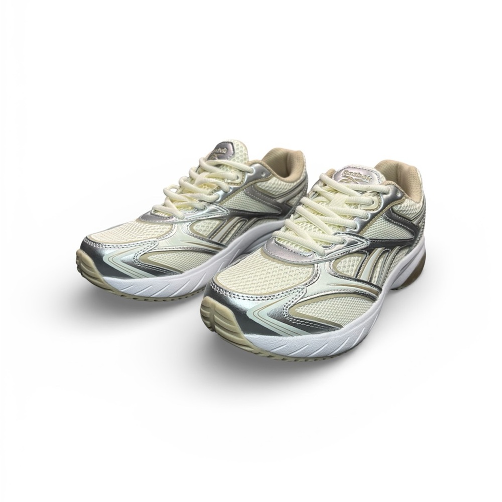 Reebok Women's Cream Silver Mesh Sneakers